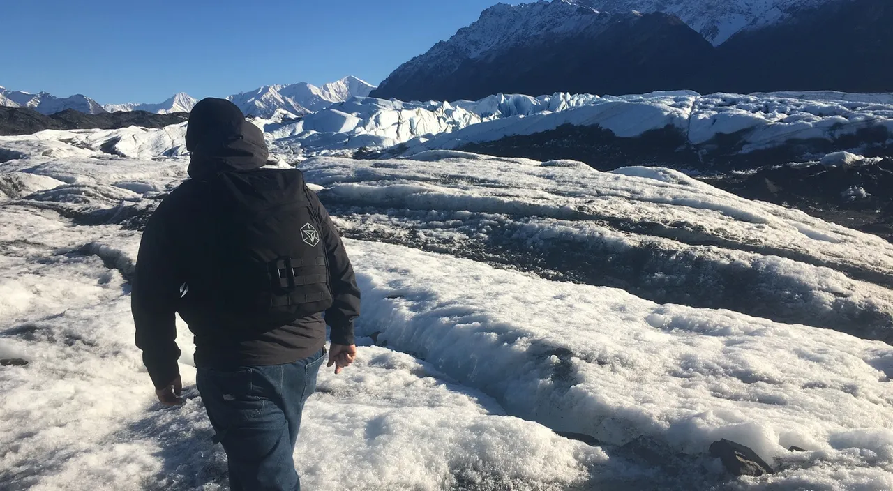 Me walking up to a glacier in Alaska