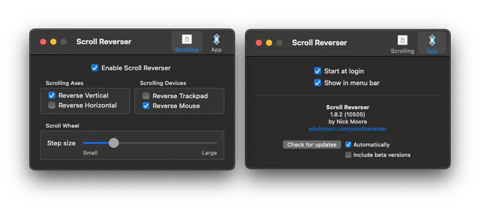 Scroll Reverser Screenshot