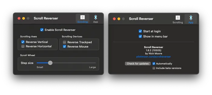 Scroll Reverser Screenshot