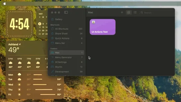 Gif of a UI Actions Beta creating a Stickies note, bolding the text and then changing the color, then typing a message.